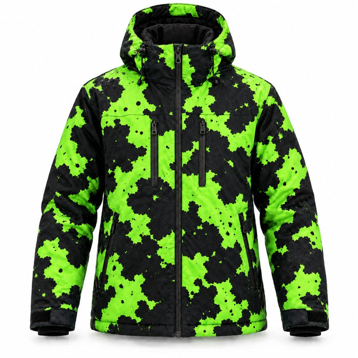 STORM water-reactive ski jacket in Electric Green
